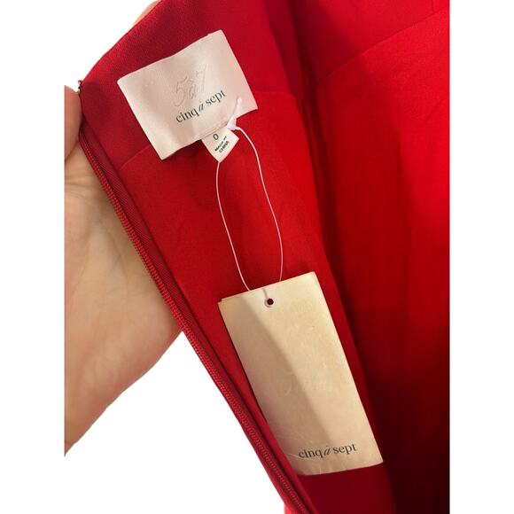 Cinq a Sept Adele Gown Maxi Bow Embellished Formal Elegant Statement Red Size 0 - Picture 9 of 11